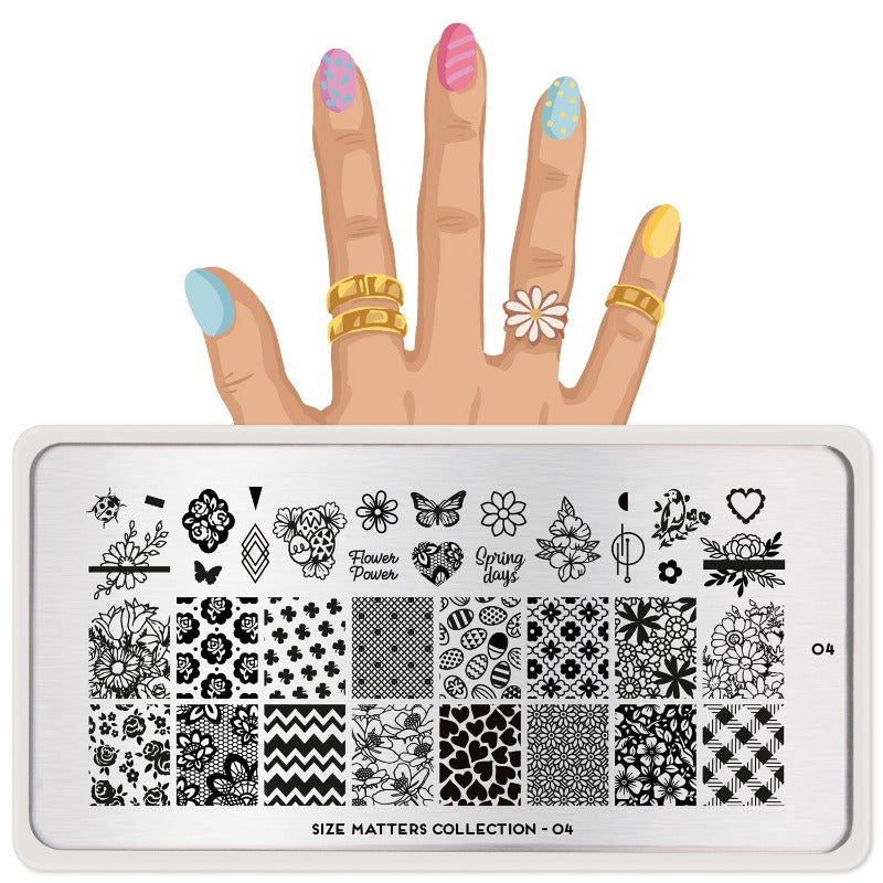 Size Matters 03, Spring Long Nail Stamping Plates