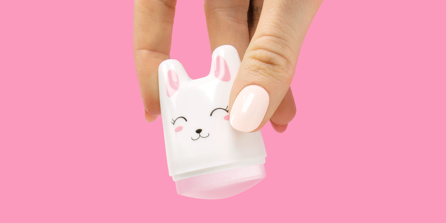 White Bunny Nail Stamping Stamper & Scraper