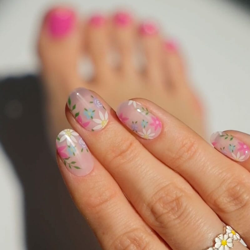 Gel Nail Strip ★ Flower Bouquet Gel Nail Strips MoYou London