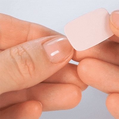 Gel Nail Strip being applied