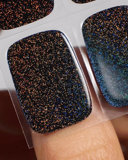Gel Nail Strip ★ Magic Cocoa ★ Holographic Glitter Gel Nail Wraps MoYou London