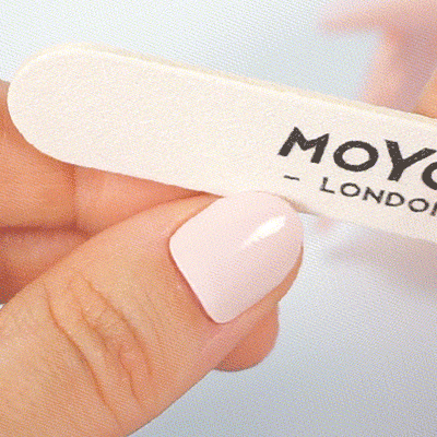 Gel Nail Strip being filed