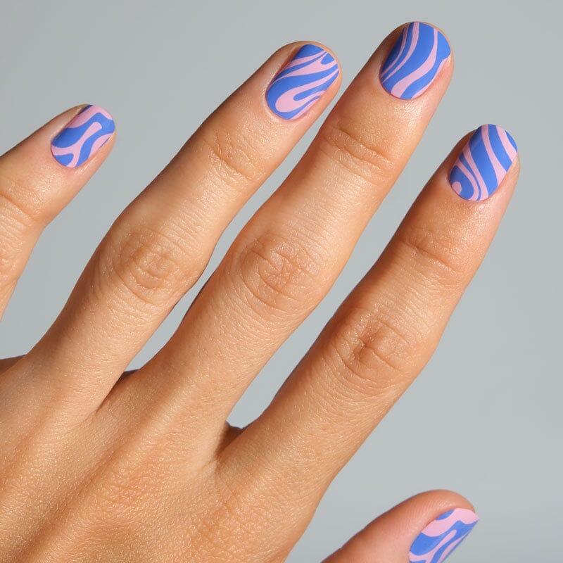 Vibrant Blue Abstract Nail Design