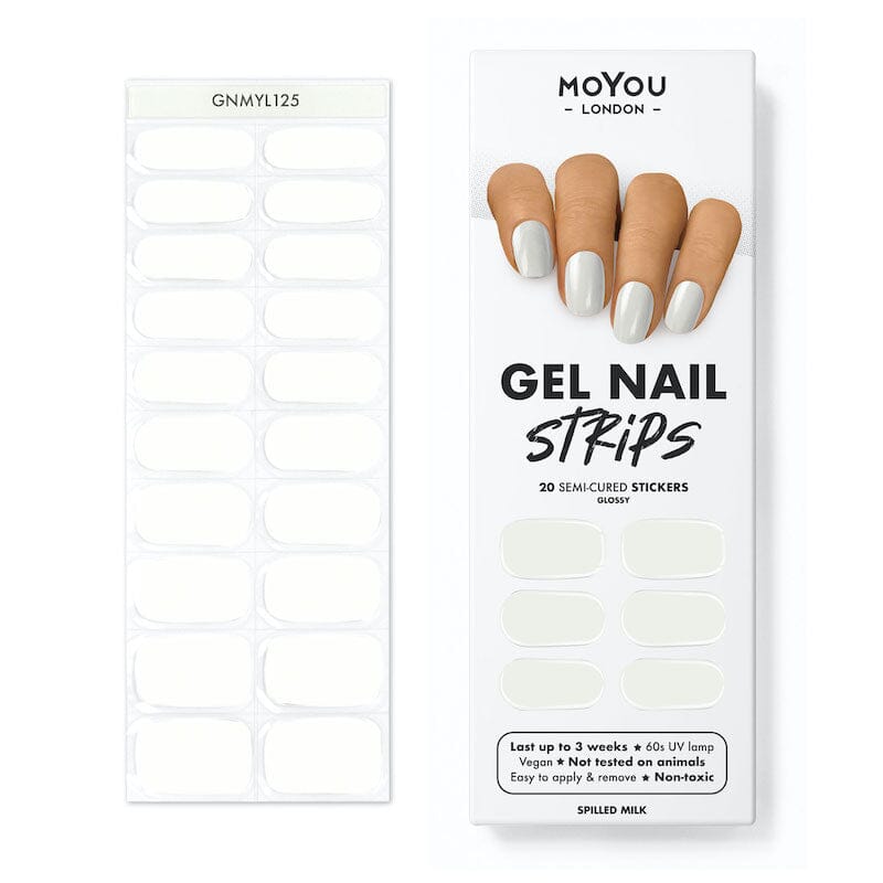 Gel Nail Strip ★ Spilled Milk Gel Nail Wraps MoYou London 