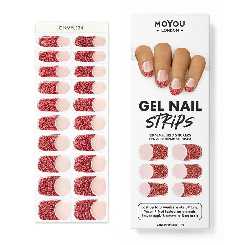 Gel Nail Strip ★ Champagne Tips Gel Nail Wraps MoYou London 