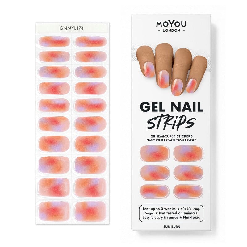 Gel Nail Strip ★ Sun Burn Gel Nail Wraps MoYou London 