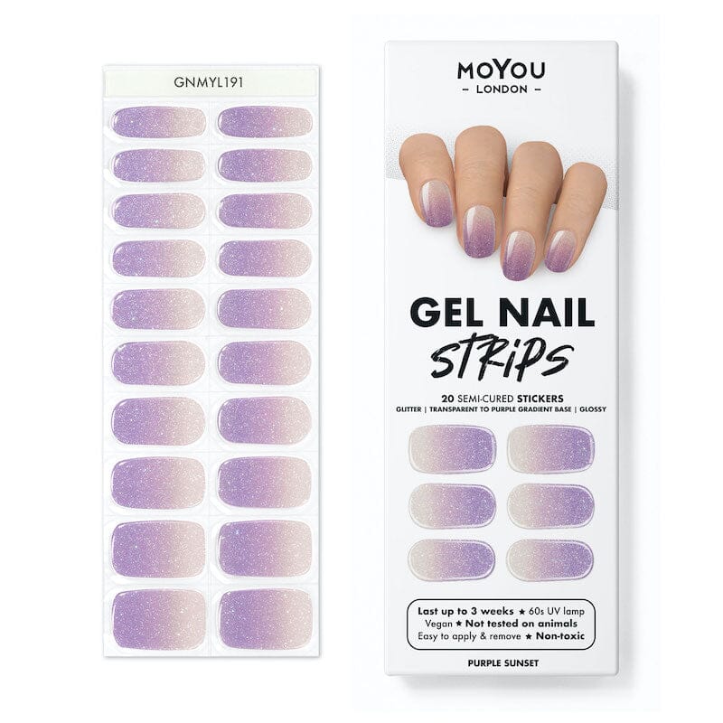 Gel Nail Strip ★ Purple Sunset Gel Nail Wraps MoYou London 