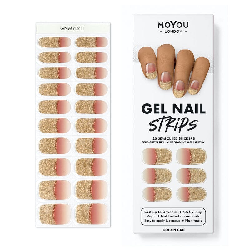 Gel Nail Strip ★ Golden Gate Gel Nail Wraps MoYou London 