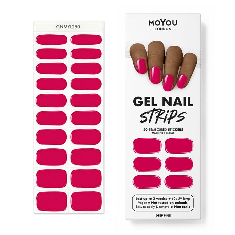 Gel Nail Strip ★ Deep Pink Gel Nail Wraps MoYou London 