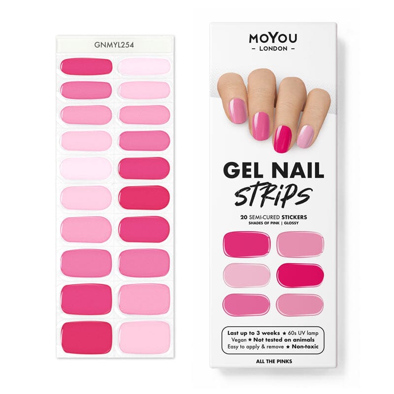 Gel Nail Strip ★ All the Pinks Gel Nail Wraps MoYou London 