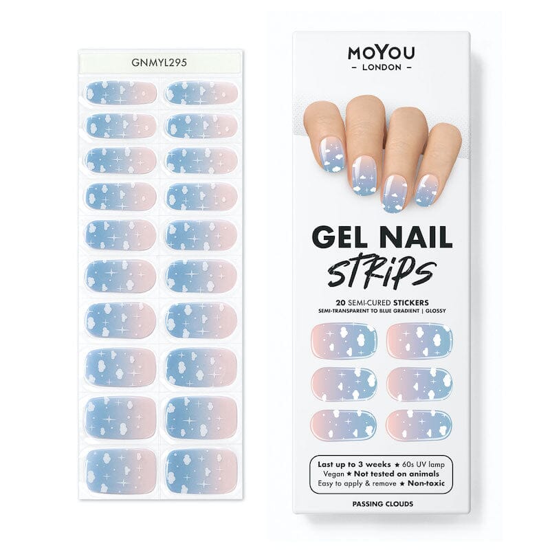 Gel Nail Strip ★ Passing Clouds Gel Nail Wraps MoYou London 