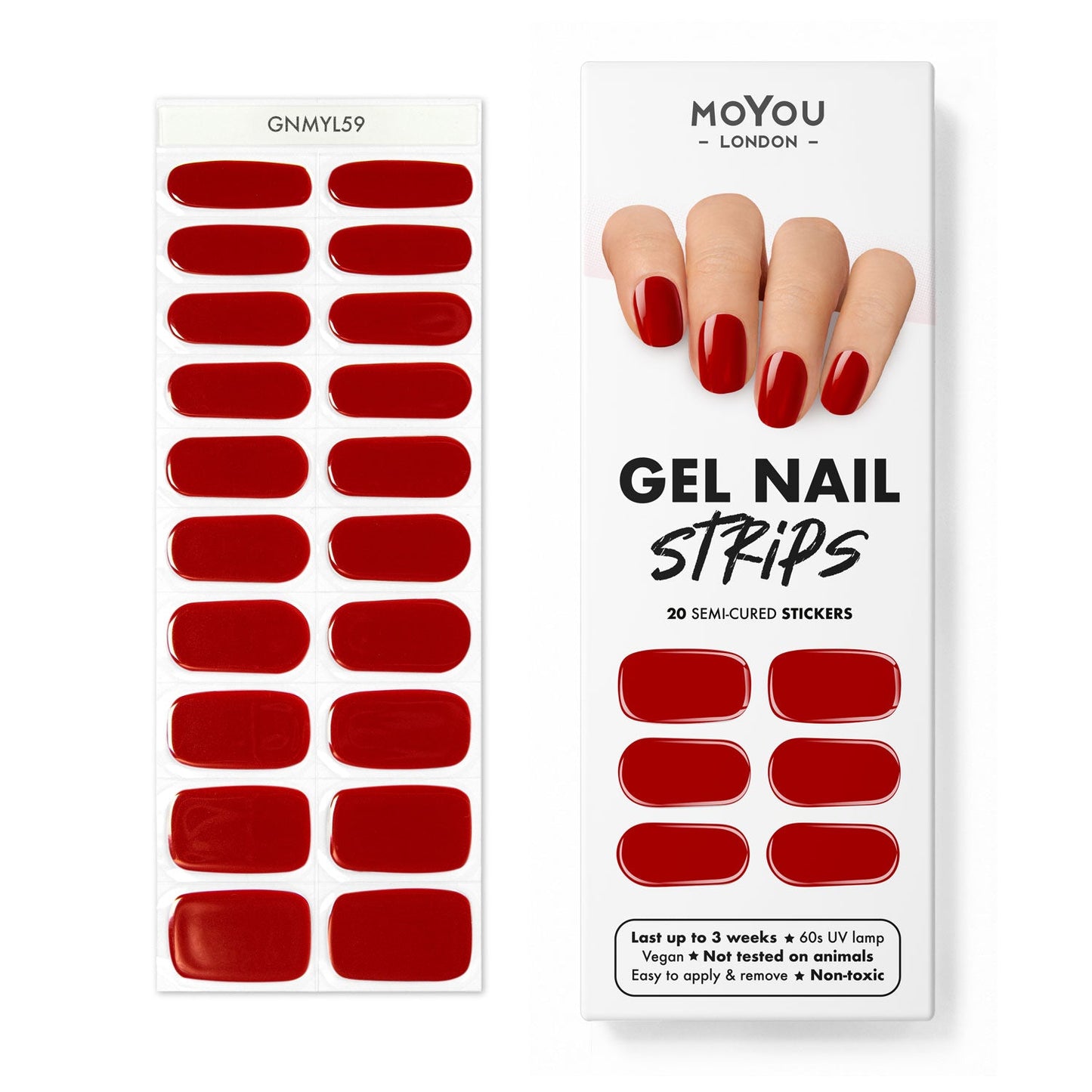 Gel Strips Semi-Cured Nail Wraps 59 Gel Nail Wraps MoYou London 