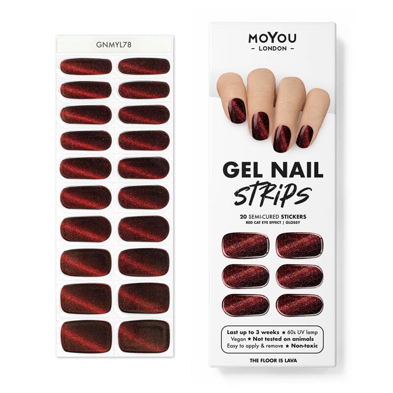 Gel Nail Strip ★ The Floor is Lava Gel Nail Wraps MoYou London 