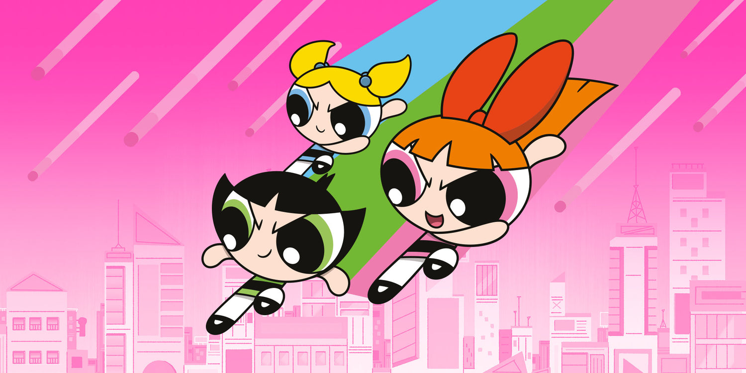 Cartoon Network Powerpuff Girls Blossom Bubbles and Buttercup Flying Banner