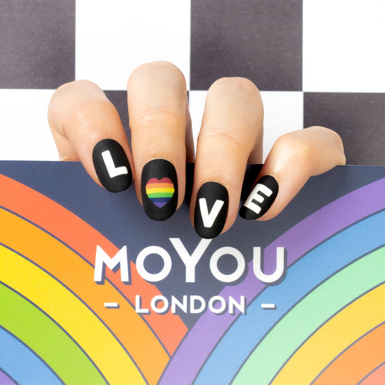 MoYou London Love Rainbow Stamping Nail Art Manicure