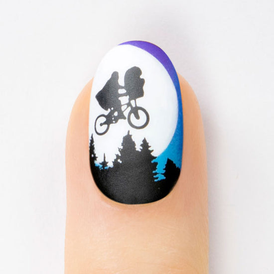 Iconic ET The Extra Terrestrial Moon Nail Art Manicure