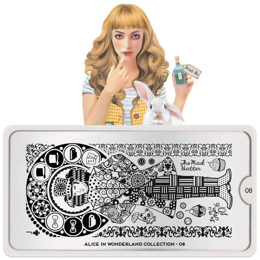 Alice 08-Stamping Nail Art Stencils-[stencil]-[manicure]-[image-plate]-MoYou London
