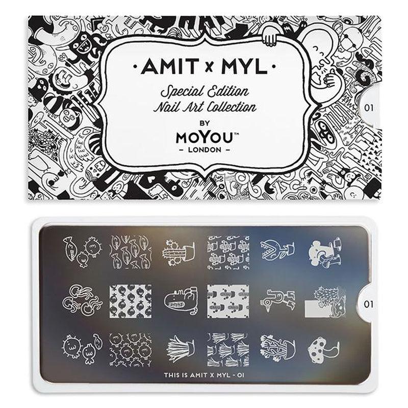 Amit x MYL 01-Stamping Nail Art Stencils-[stencil]-[manicure]-[image-plate]-MoYou London