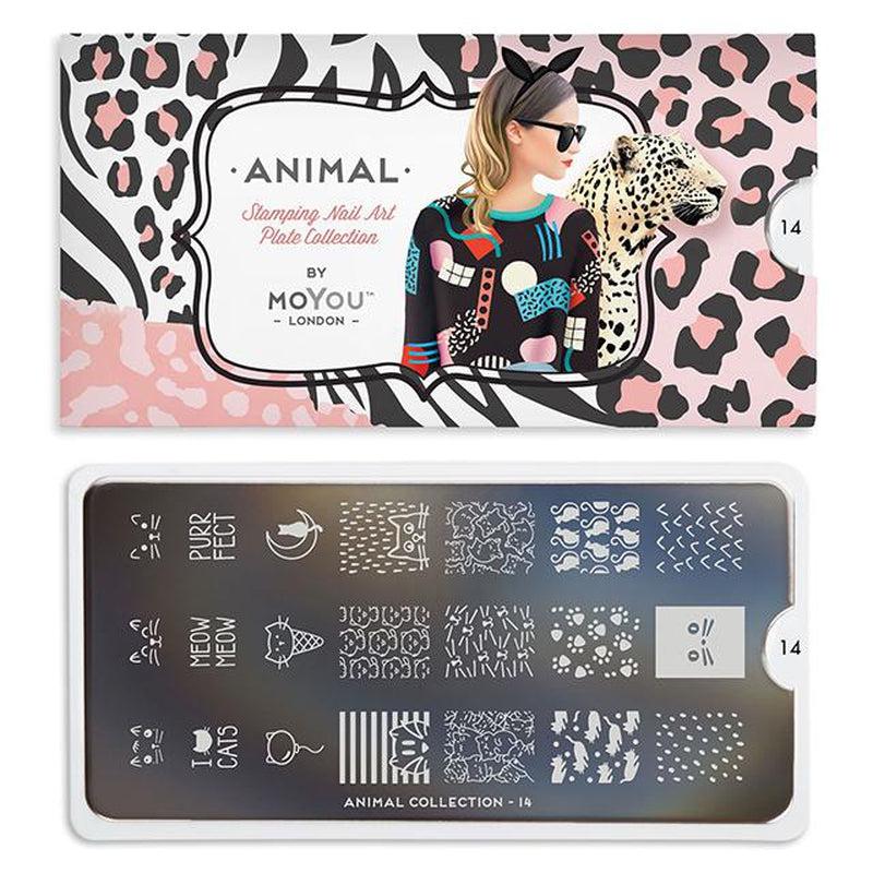 Animal 14-Stamping Nail Art Stencils-[stencil]-[manicure]-[image-plate]-MoYou London