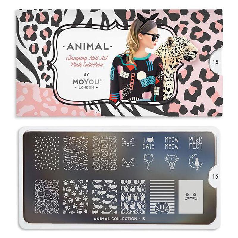 Animal 15-Stamping Nail Art Stencils-[stencil]-[manicure]-[image-plate]-MoYou London