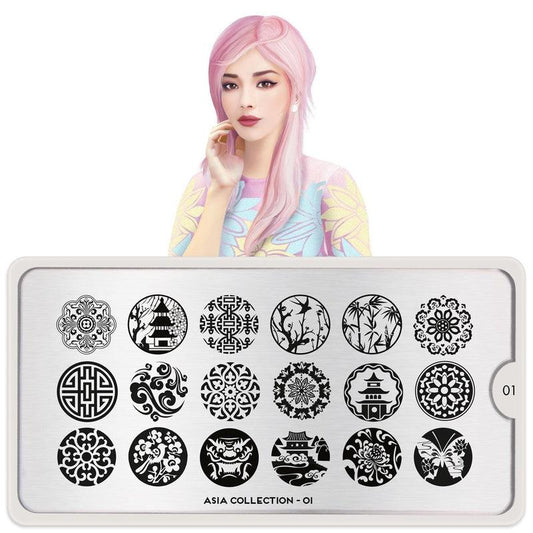 Asia 01-Stamping Nail Art Stencils-[stencil]-[manicure]-[image-plate]-MoYou London
