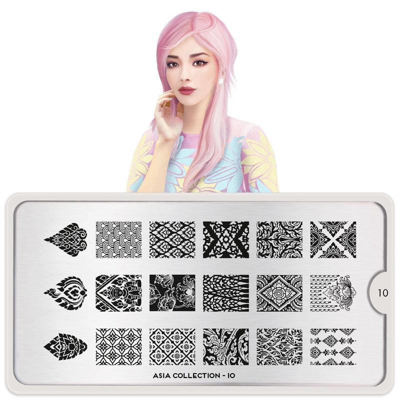 Asia 10-Stamping Nail Art Stencils-[stencil]-[manicure]-[image-plate]-MoYou London