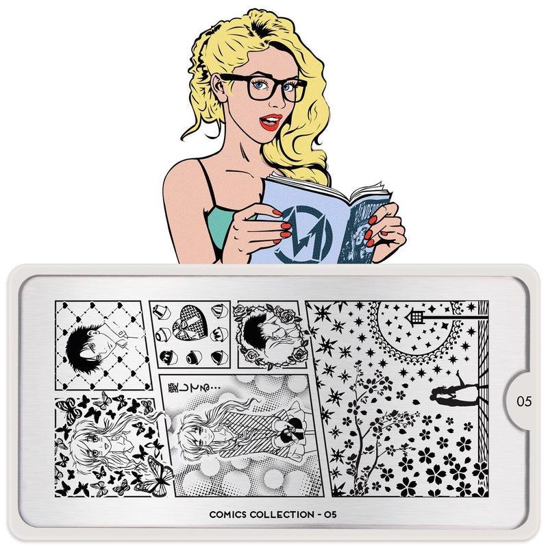 Comics 05-Stamping Nail Art Stencil-[stencil]-[manicure]-[image-plate]-MoYou London