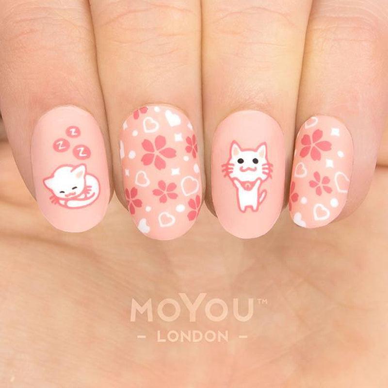 Crazy Cat Lady 01-Stamping Nail Art Stencil-[stencil]-[manicure]-[image-plate]-MoYou London