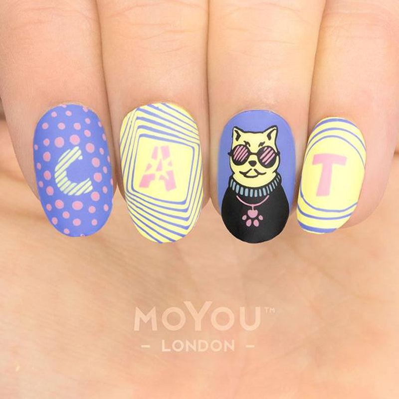 Crazy Cat Lady 05-Stamping Nail Art Stencil-[stencil]-[manicure]-[image-plate]-MoYou London