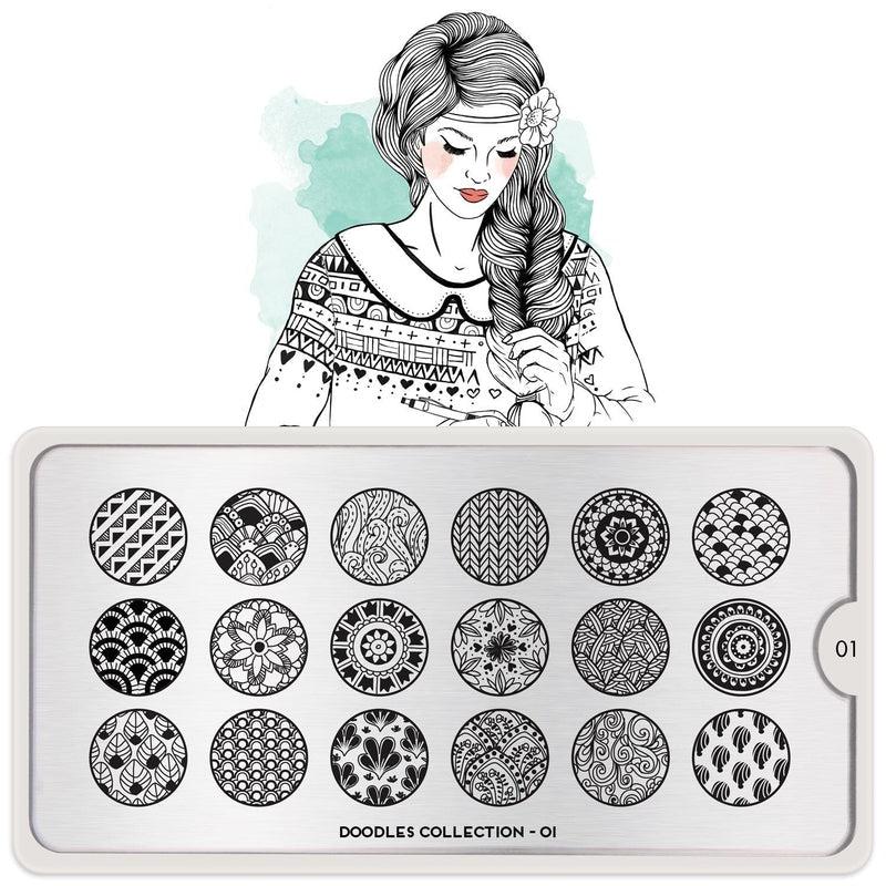 Doodles 01-Stamping Nail Art Stencil-[stencil]-[manicure]-[image-plate]-MoYou London