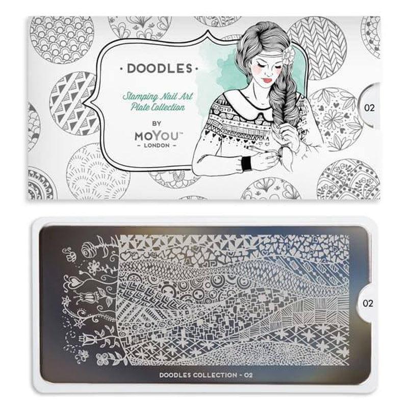 Doodles 02-Stamping Nail Art Stencil-[stencil]-[manicure]-[image-plate]-MoYou London