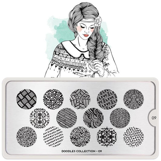 Doodles 09-Stamping Nail Art Stencil-[stencil]-[manicure]-[image-plate]-MoYou London