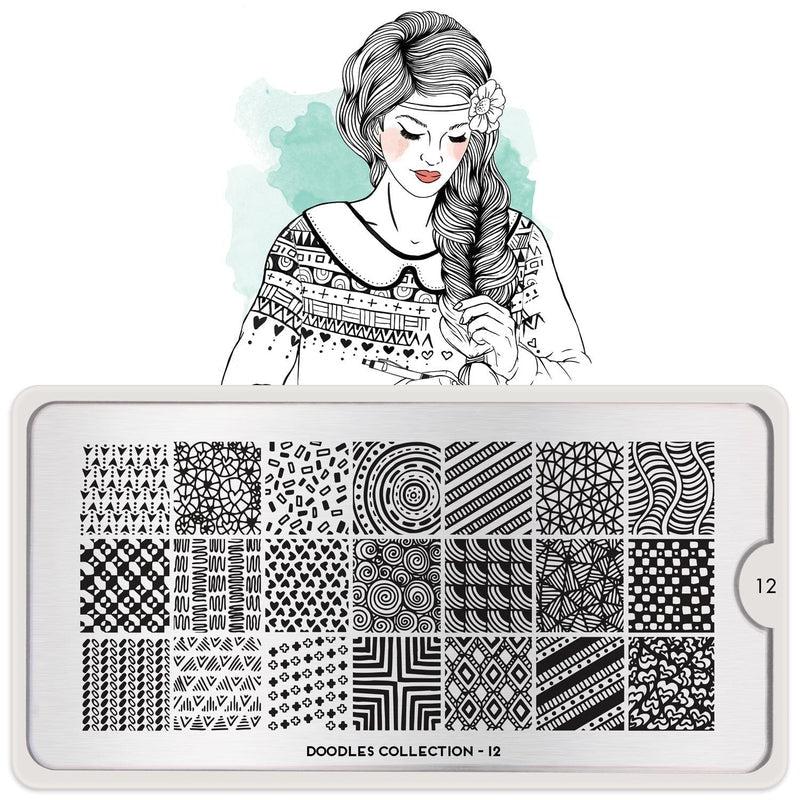 Doodles 12-Stamping Nail Art Stencil-[stencil]-[manicure]-[image-plate]-MoYou London