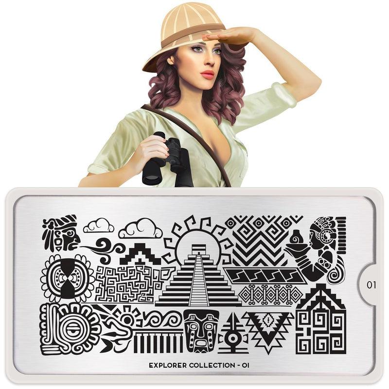 Explorer 01-Stamping Nail Art Stencil-[stencil]-[manicure]-[image-plate]-MoYou London