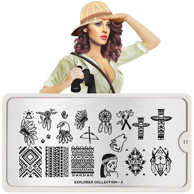 Explorer 11-Stamping Nail Art Stencil-[stencil]-[manicure]-[image-plate]-MoYou London
