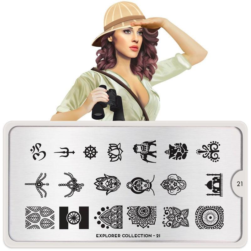 Explorer 21-Stamping Nail Art Stencil-[stencil]-[manicure]-[image-plate]-MoYou London