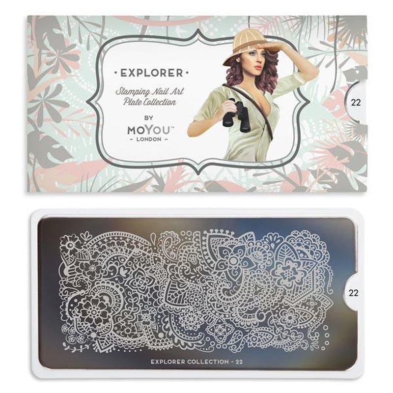 Explorer 22-Stamping Nail Art Stencil-[stencil]-[manicure]-[image-plate]-MoYou London