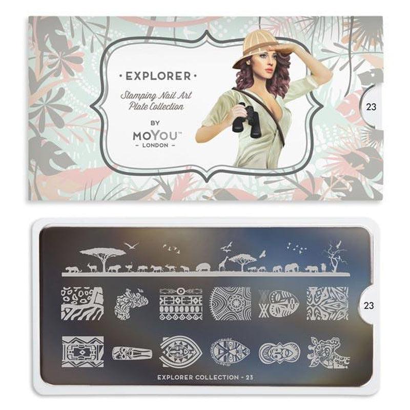 Explorer 23-Stamping Nail Art Stencil-[stencil]-[manicure]-[image-plate]-MoYou London