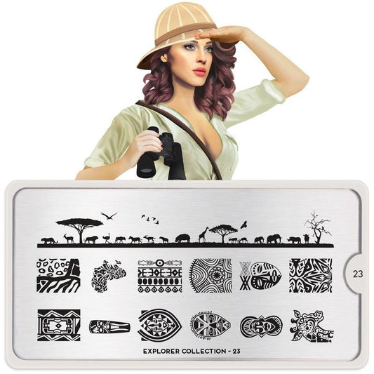 Explorer 23-Stamping Nail Art Stencil-[stencil]-[manicure]-[image-plate]-MoYou London