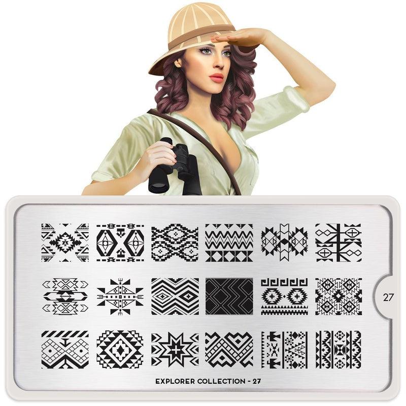 Explorer 27-Stamping Nail Art Stencil-[stencil]-[manicure]-[image-plate]-MoYou London