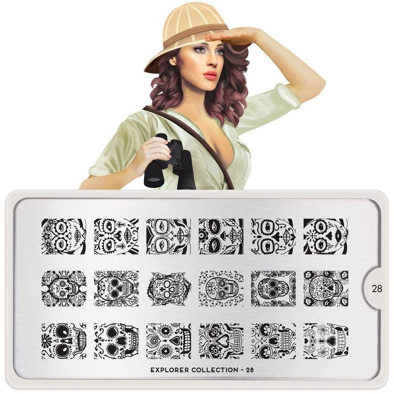 Explorer 28-Stamping Nail Art Stencil-[stencil]-[manicure]-[image-plate]-MoYou London