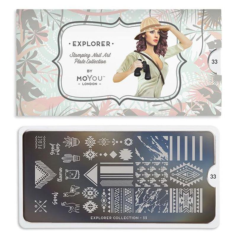 Explorer 33-Stamping Nail Art Stencil-[stencil]-[manicure]-[image-plate]-MoYou London