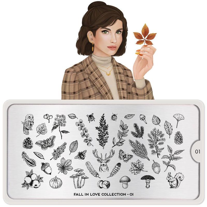 Fall in Love 01-Stamping Nail Art Stencil-[stencil]-[manicure]-[image-plate]-MoYou London