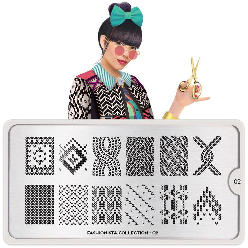 Fashionista 02-Stamping Nail Art Stencil-[stencil]-[manicure]-[image-plate]-MoYou London