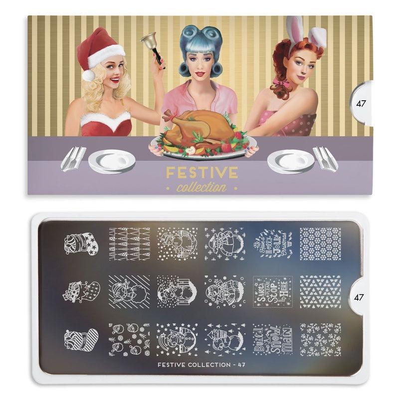 Festive 47-Stamping Nail Art Stencils-[stencil]-[manicure]-[image-plate]-MoYou London