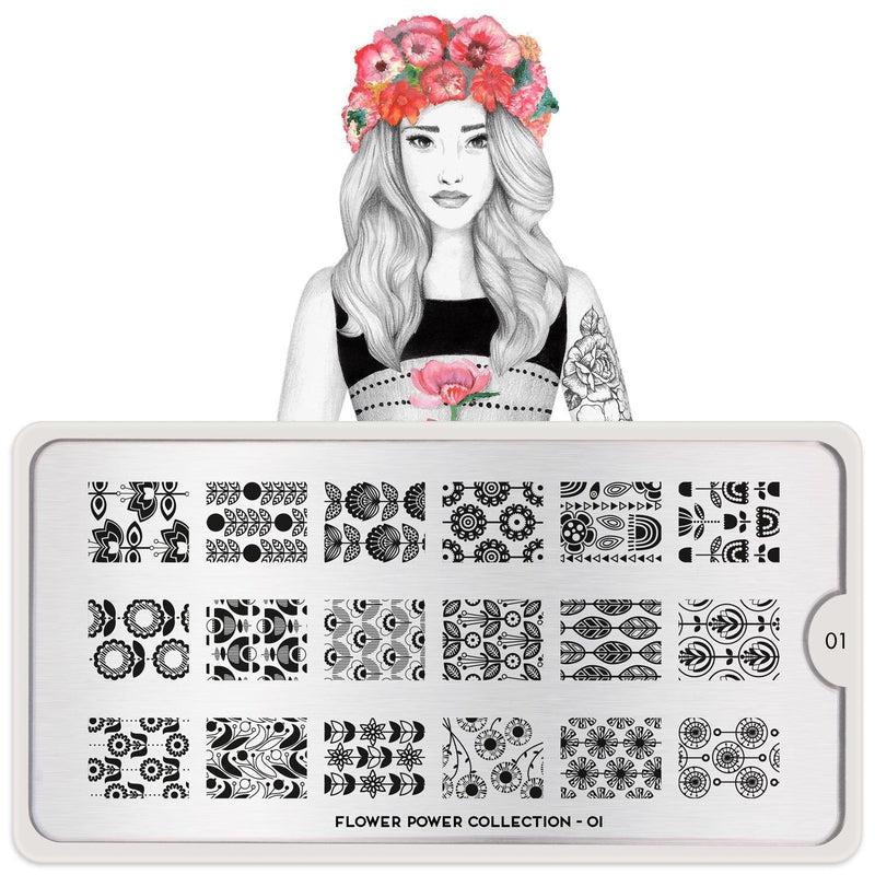Flower Power 01-Stamping Nail Art Stencil-[stencil]-[manicure]-[image-plate]-MoYou London