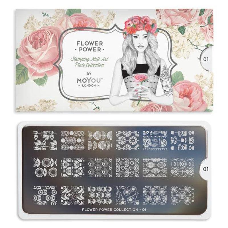 Flower Power 01-Stamping Nail Art Stencil-[stencil]-[manicure]-[image-plate]-MoYou London