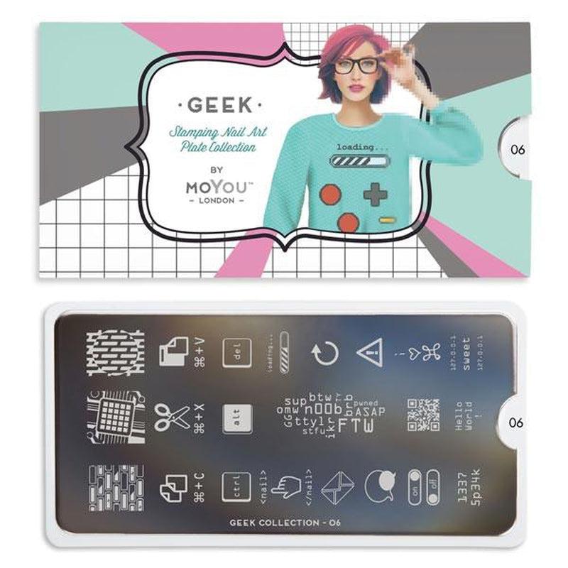 Geek 06-Stamping Nail Art Stencil-[stencil]-[manicure]-[image-plate]-MoYou London