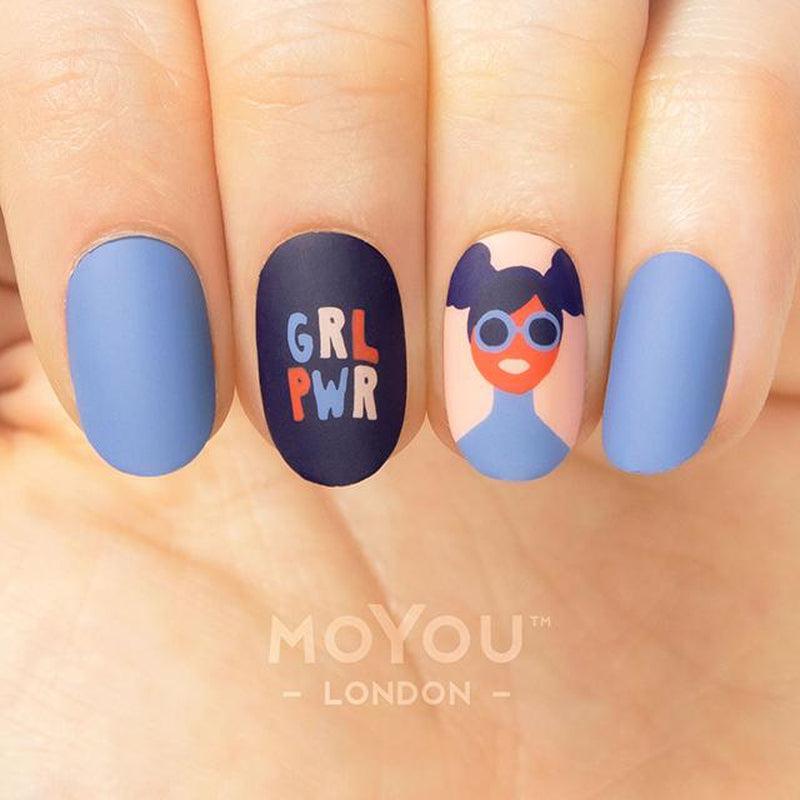 Girl Power 01-Stamping Nail Art Stencil-[stencil]-[manicure]-[image-plate]-MoYou London