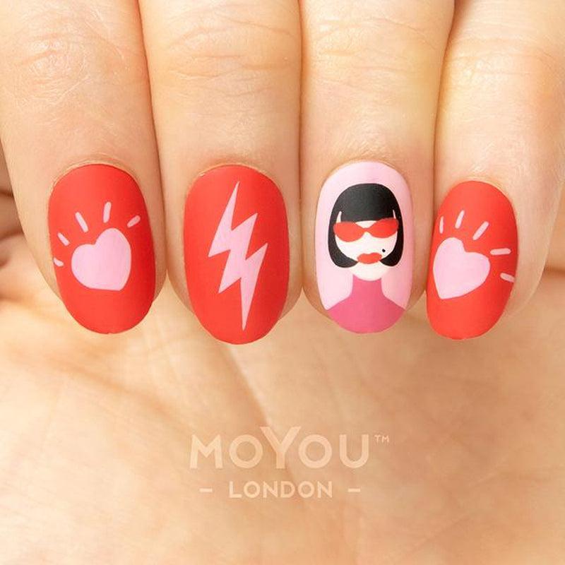 Girl Power 01-Stamping Nail Art Stencil-[stencil]-[manicure]-[image-plate]-MoYou London